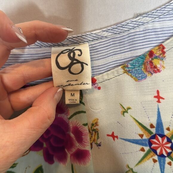 Anthropology One September Milieu Mixed Media Floral Knit  Women's Top. Size M. - Picture 9 of 11